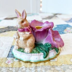 Avon Springtime Collection Ceramic Bunny Rabbit Candle Holder